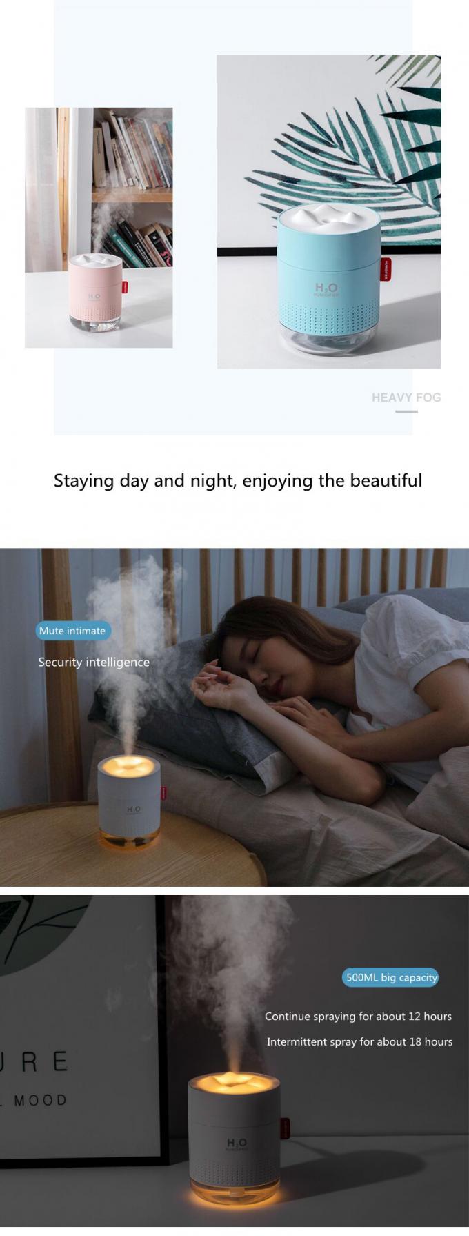 Homefish OEM Luftbefeuchter ขนาดถังน้ํา 500 มิลลิลิตร หมอกบริสุทธิ์ เครื่องปรับอากาศ 7