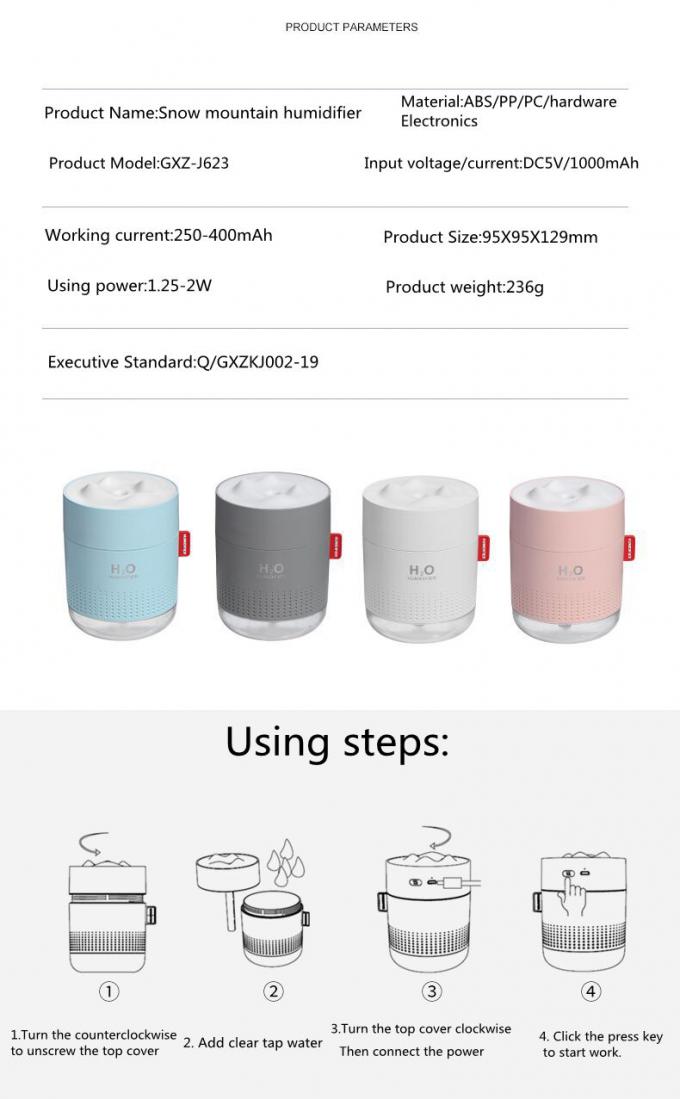 Homefish OEM Luftbefeuchter ขนาดถังน้ํา 500 มิลลิลิตร หมอกบริสุทธิ์ เครื่องปรับอากาศ 10