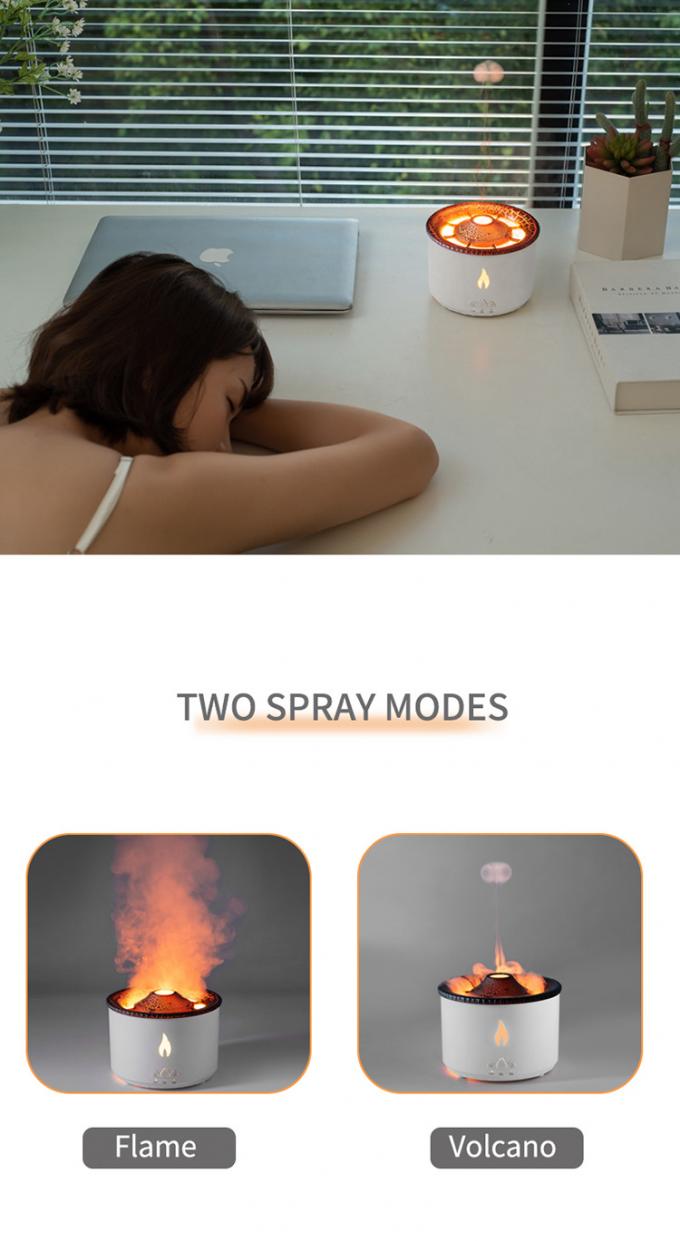 1 ตัวอย่าง Ok Volcano Flame Humidifier Led Color Flame Effect Ultrasonic Aroma Oil Diffuser สําหรับโรงแรม บ้าน Dropshipping 7
