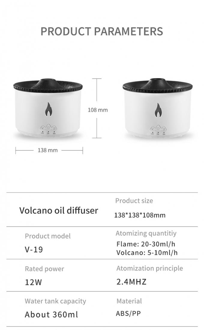 1 ตัวอย่าง Ok Volcano Flame Humidifier Led Color Flame Effect Ultrasonic Aroma Oil Diffuser สําหรับโรงแรม บ้าน Dropshipping 10