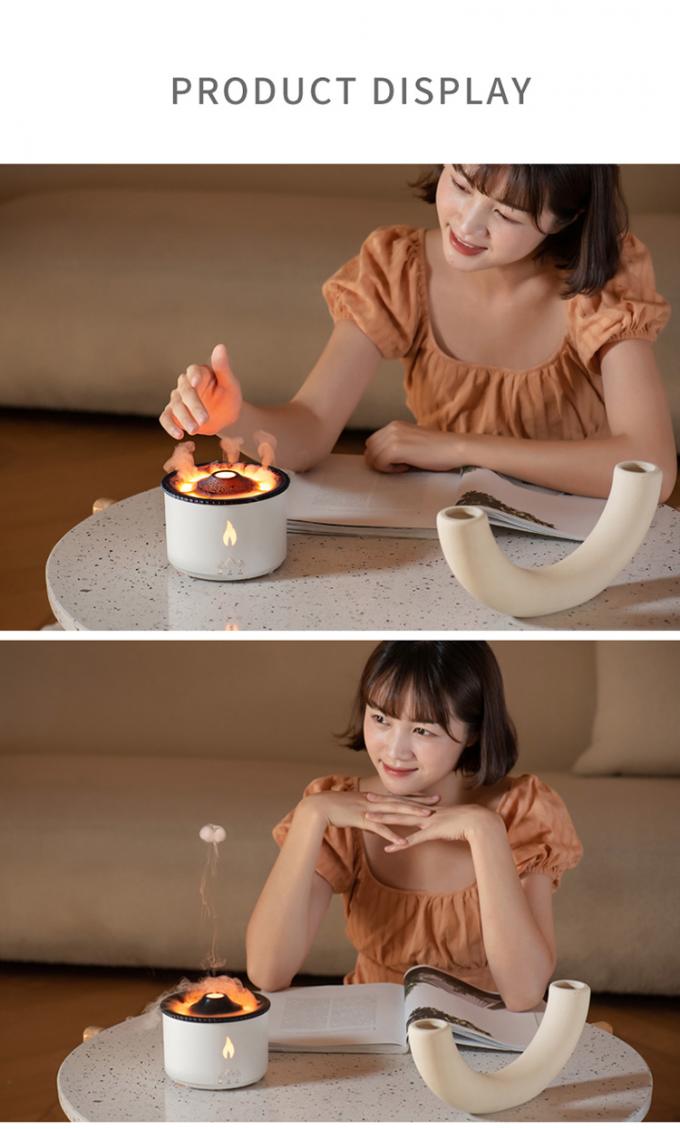 1 ตัวอย่าง Ok Volcano Flame Humidifier Led Color Flame Effect Ultrasonic Aroma Oil Diffuser สําหรับโรงแรม บ้าน Dropshipping 12