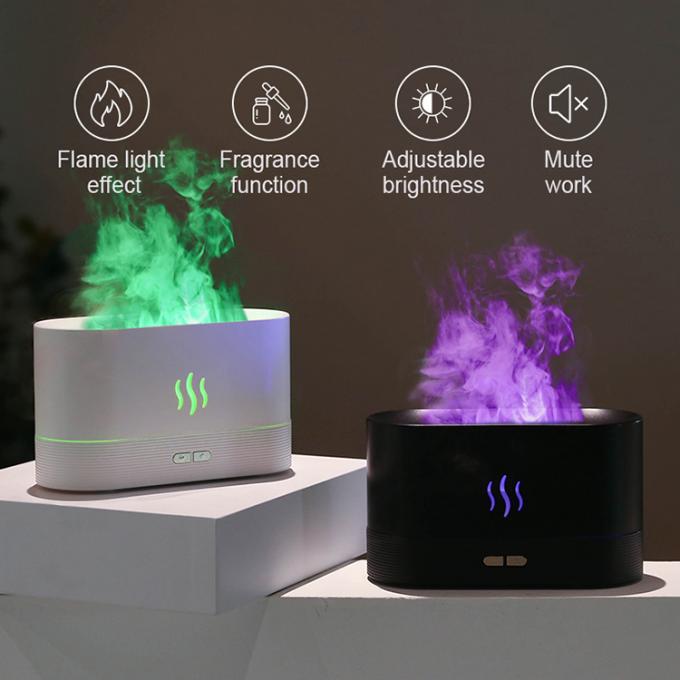 RGB แสงเปลี่ยนสี USB อัลตรasonic Flame Humidifier LED RGB สีสันหลากหลาย น้ํามันจําเป็น ไฟไฟ Aroma Diffuser 1