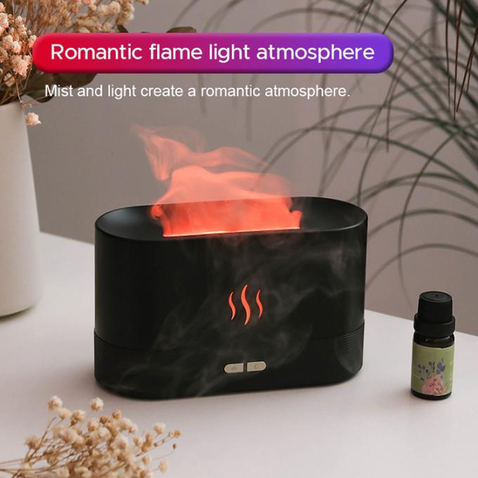 RGB แสงเปลี่ยนสี USB อัลตรasonic Flame Humidifier LED RGB สีสันหลากหลาย น้ํามันจําเป็น ไฟไฟ Aroma Diffuser 4