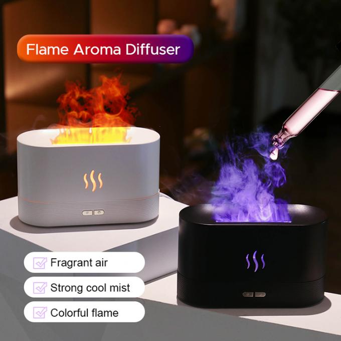 RGB แสงเปลี่ยนสี USB อัลตรasonic Flame Humidifier LED RGB สีสันหลากหลาย น้ํามันจําเป็น ไฟไฟ Aroma Diffuser 5