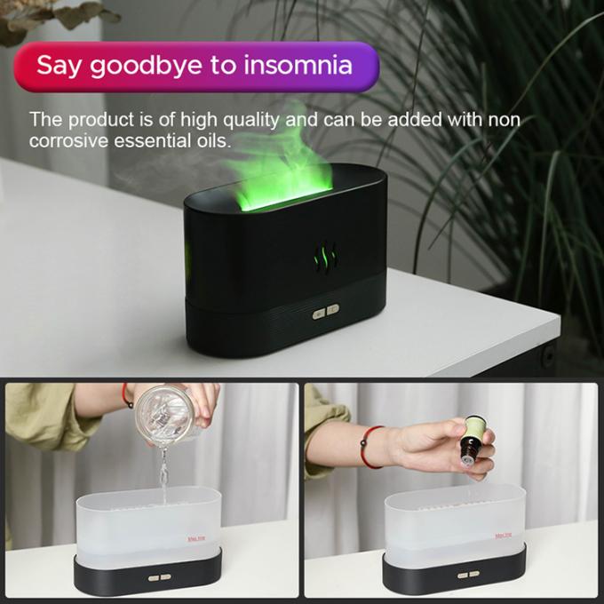 RGB แสงเปลี่ยนสี USB อัลตรasonic Flame Humidifier LED RGB สีสันหลากหลาย น้ํามันจําเป็น ไฟไฟ Aroma Diffuser 7