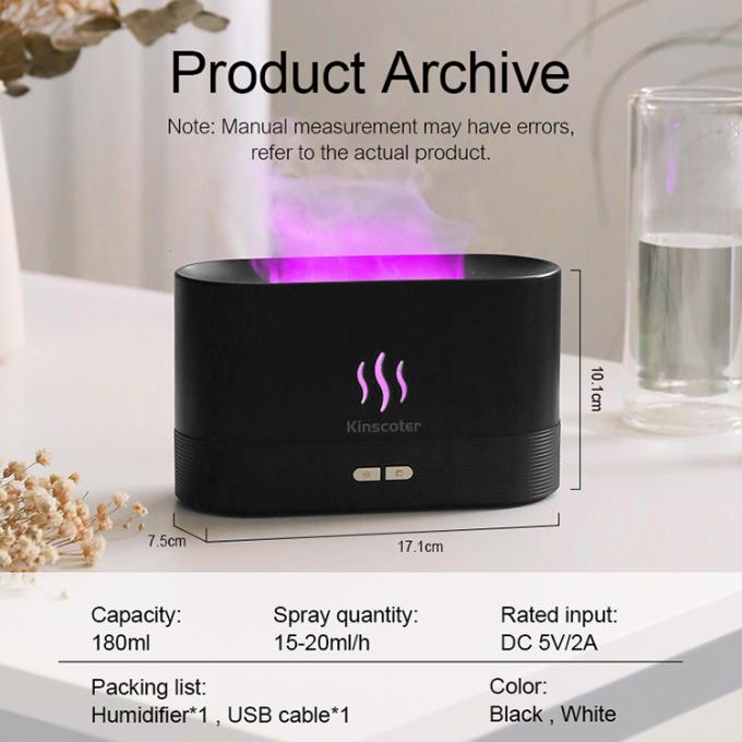 RGB แสงเปลี่ยนสี USB อัลตรasonic Flame Humidifier LED RGB สีสันหลากหลาย น้ํามันจําเป็น ไฟไฟ Aroma Diffuser 6