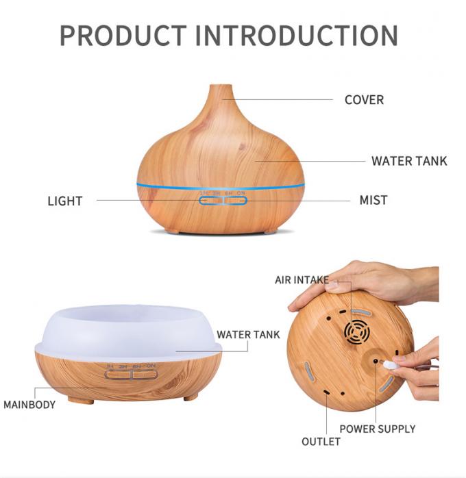ขายร้อน สี LED แสงอากาศปรับความชื้น น้ํามันสําคัญ Diffuser ไม้เมล็ด น้ํามันสําคัญ Air Humidifier 1