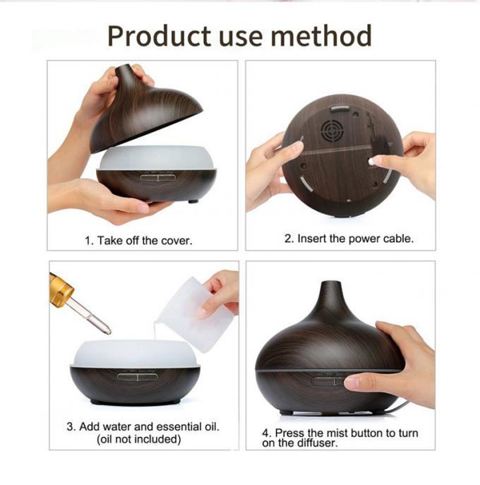 ขายร้อน สี LED แสงอากาศปรับความชื้น น้ํามันสําคัญ Diffuser ไม้เมล็ด น้ํามันสําคัญ Air Humidifier 15