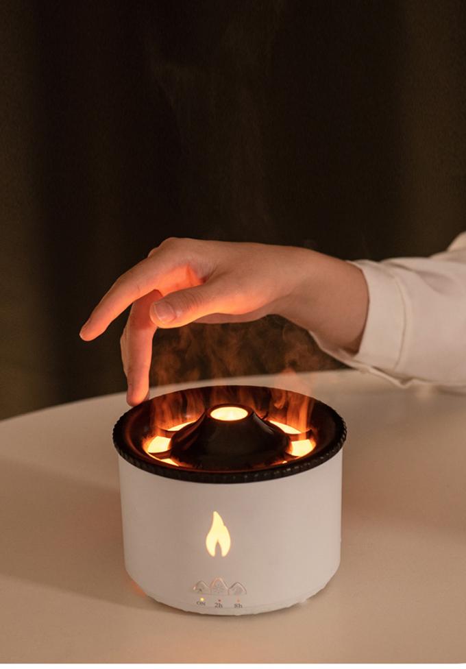 1 ตัวอย่าง Ok Volcano Flame Humidifier Led Color Flame Effect Ultrasonic Aroma Oil Diffuser สําหรับโรงแรม บ้าน Dropshipping 0