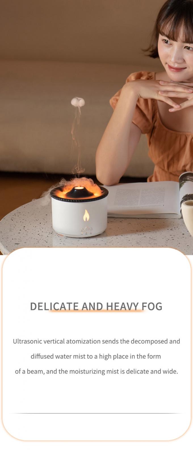 1 ตัวอย่าง Ok Volcano Flame Humidifier Led Color Flame Effect Ultrasonic Aroma Oil Diffuser สําหรับโรงแรม บ้าน Dropshipping 2