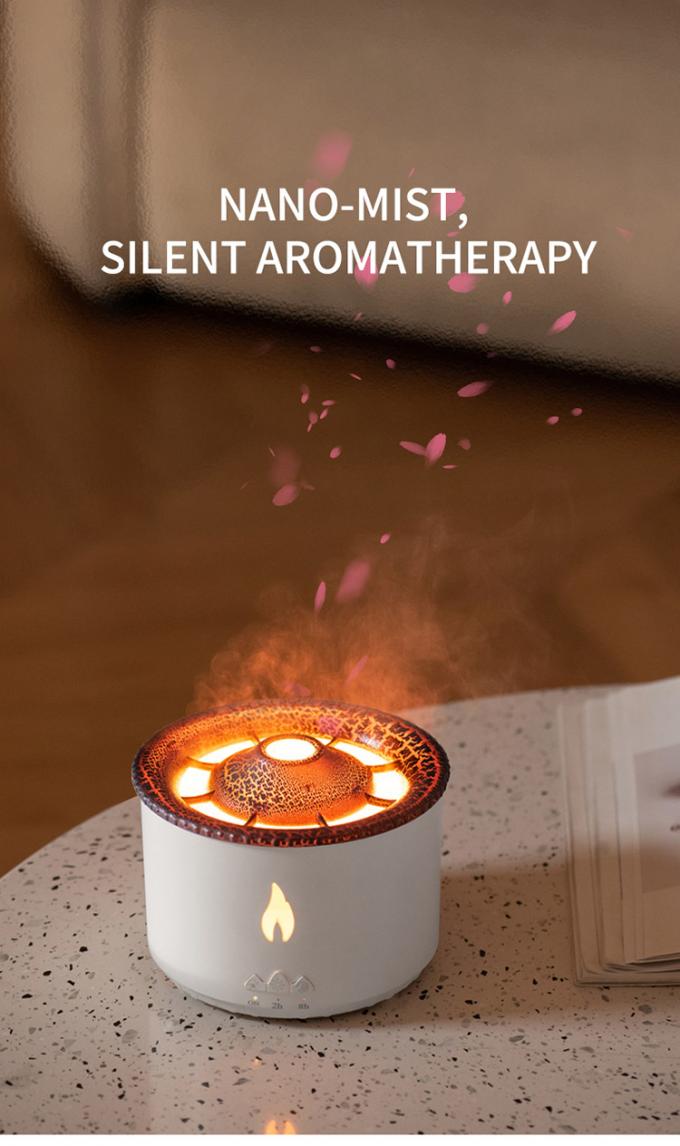 1 ตัวอย่าง Ok Volcano Flame Humidifier Led Color Flame Effect Ultrasonic Aroma Oil Diffuser สําหรับโรงแรม บ้าน Dropshipping 4