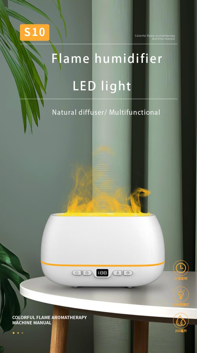2023 ดีไซน์ใหม่ Ultrasonic Flame Diffuser 200ml RGB Light Flame Humidifier With Remote Controller Aroma Diffuser สําหรับครัวเรือน 1