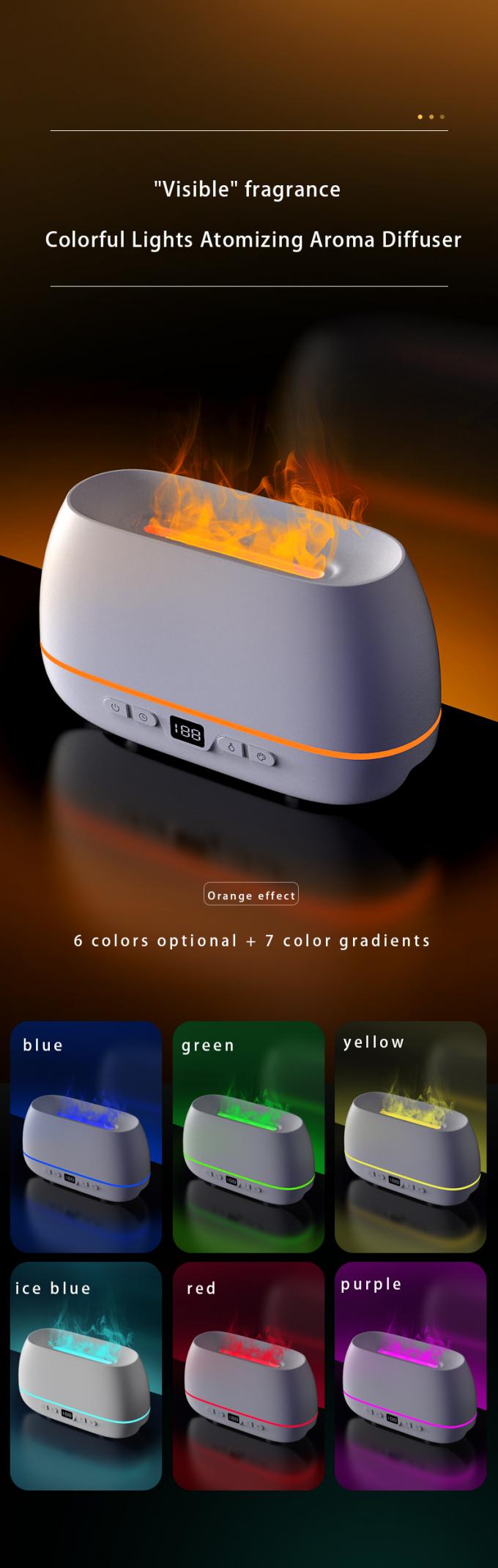 2023 ดีไซน์ใหม่ Ultrasonic Flame Diffuser 200ml RGB Light Flame Humidifier With Remote Controller Aroma Diffuser สําหรับครัวเรือน 5
