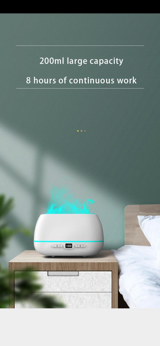 2023 ดีไซน์ใหม่ Ultrasonic Flame Diffuser 200ml RGB Light Flame Humidifier With Remote Controller Aroma Diffuser สําหรับครัวเรือน 9