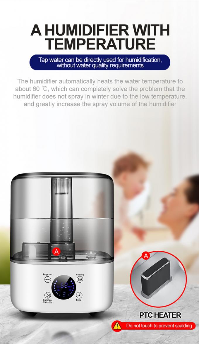 HOMEFISH เครื่องปรับความชื้นขนาดใหญ่ 5 ลิตร ที่ไม่มี BPA พร้อมสายไฟฟ้า UV 3