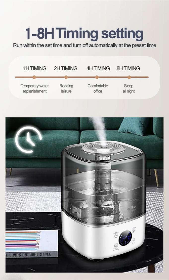 HOMEFISH เครื่องปรับความชื้นขนาดใหญ่ 5 ลิตร ที่ไม่มี BPA พร้อมสายไฟฟ้า UV 6