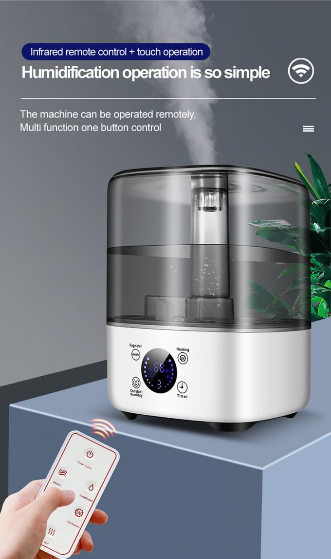 HOMEFISH เครื่องปรับความชื้นขนาดใหญ่ 5 ลิตร ที่ไม่มี BPA พร้อมสายไฟฟ้า UV 7