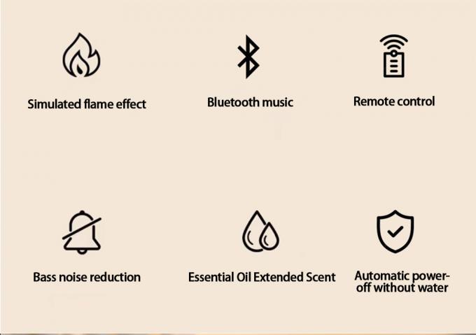เครื่องปรับความชื้นเพลิงสงบ Bluetooth Remote LED Aromatherapy ปรับแต่ง 150 มิล 1