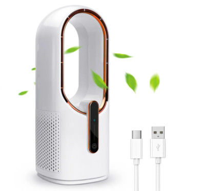 HOMEFISH เครื่องปรับความชื้นห้องแฟนไร้ใบ USB เครื่องปรับความชื้นอากาศแบบชาร์จใหม่ 3 เกียร์