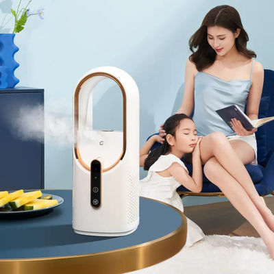 ราคาดี ขายปลีก เครื่องพัดลมหมอกไฟฟ้าไร้ใบ 2200mAh แบตเตอรี่ขนาดใหญ่ ดีไซน์หนาวหมอกปรับอากาศ ออนไลน์