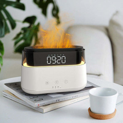 ราคาดี LED Clock Flame Humidifier Flame Multifunctional Humidifier for Home Office Spa โยคะ น้ํามันอิเซนชียล อารมณ์กระจาย ออนไลน์